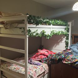 Twin Over Twin Bunk bed And New Mattresses With Stairs And Trundle And Drawers