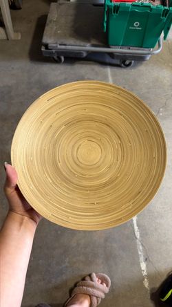 Large Round Bamboo Serving Bowl