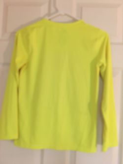Neon  Wonder Nation Bright Yellow Long Sleeve Rash Guard Swim Top Boys Large
