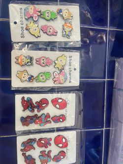 Spider-Man or LaBubu 6 piece shoe charms party fiesta