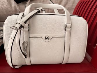 Michael Kors JST TRAVEL MEDIUM DUFFLE SATCHEL SHOULDER CROSSBODY BAG MK Opt White with matching wallet wristlet
