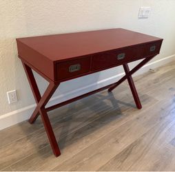 Red Wooden 3-Drawer Writer’s Desk