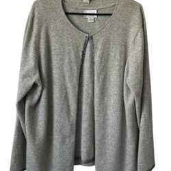 Oscar By Oscar de la Renta Gray Cardigan 3x Camisole 2X Sequin  100% Cashmere  Comes from a smoke and pet free home. Measurements are in the pictures.