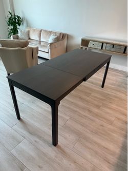 Dark wood dining table-extension