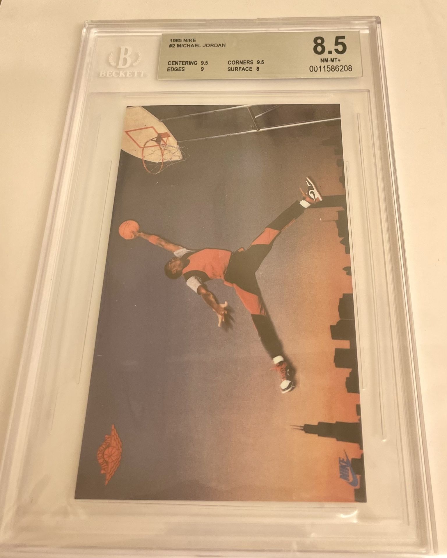 🌟BGS NM/MT+ 1985 Nike Promo Michael AIR Jordan JUMPMAN LOGO