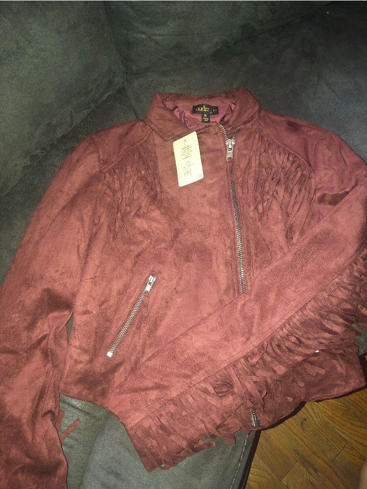 Suede soft leather medium bomber jacket with shingles