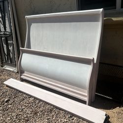 FREE White Sleigh Bed Frame (Footboard + Headboard)