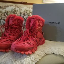 Balenciaga Track Faux Fur Boots Size 44 Retail $1490 