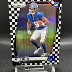 2024 Panini Prizm - Rookies Malik Nabers #370 Black & White Checker Prizm (RC)