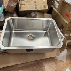 Lustertone 26-1/2" Undermount Single Basin Stainless Steel Kitchen Sink