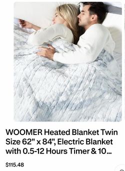 WOOMER Electric Heated Blanket Twin Size