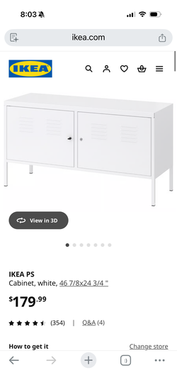 IKEA white PS Cabinet locker dresser tv stand