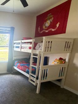 Kids twin size bunk bed frame