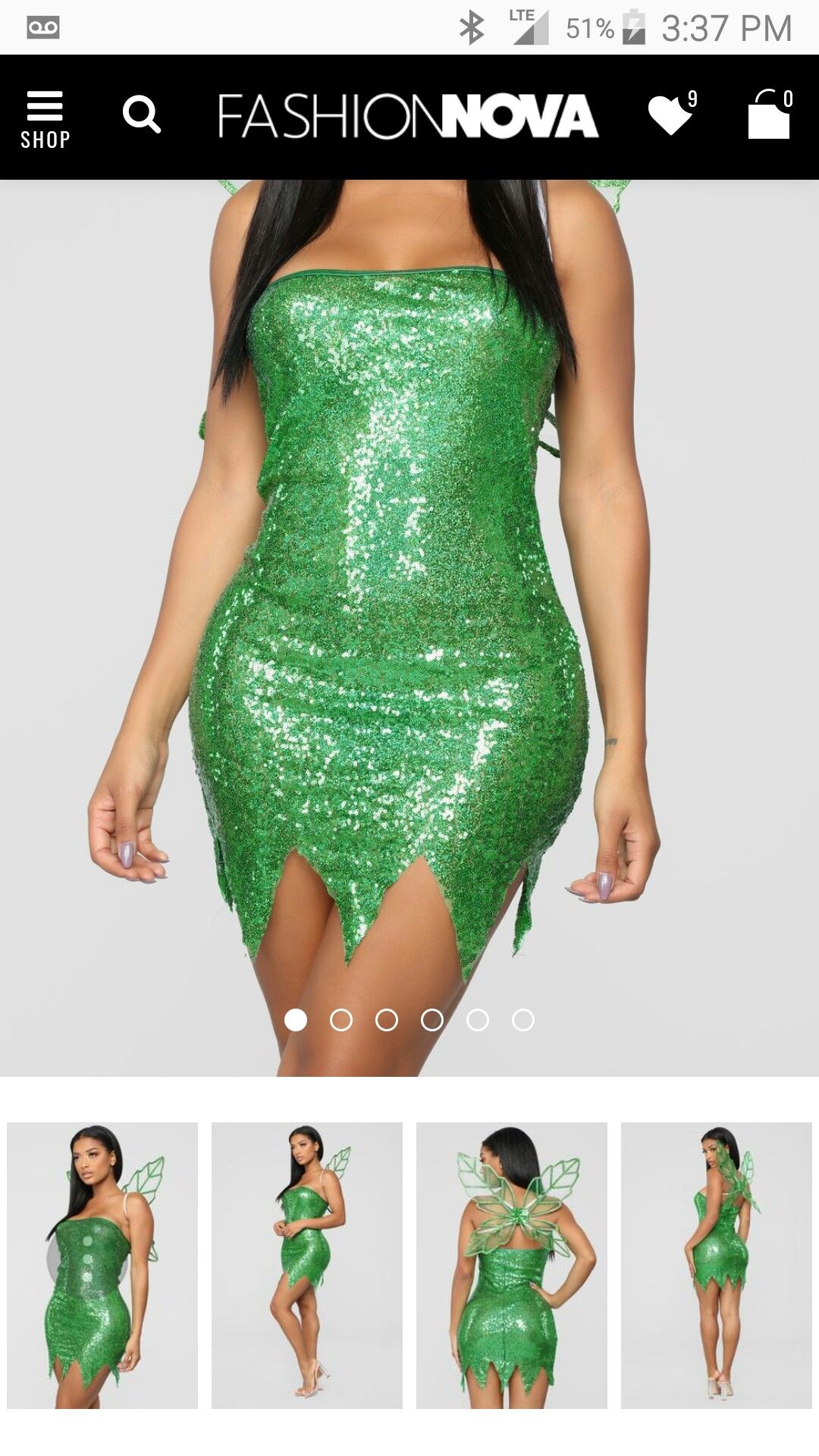 Fashion nova tinkerbell costume or fairy costume brand new size large