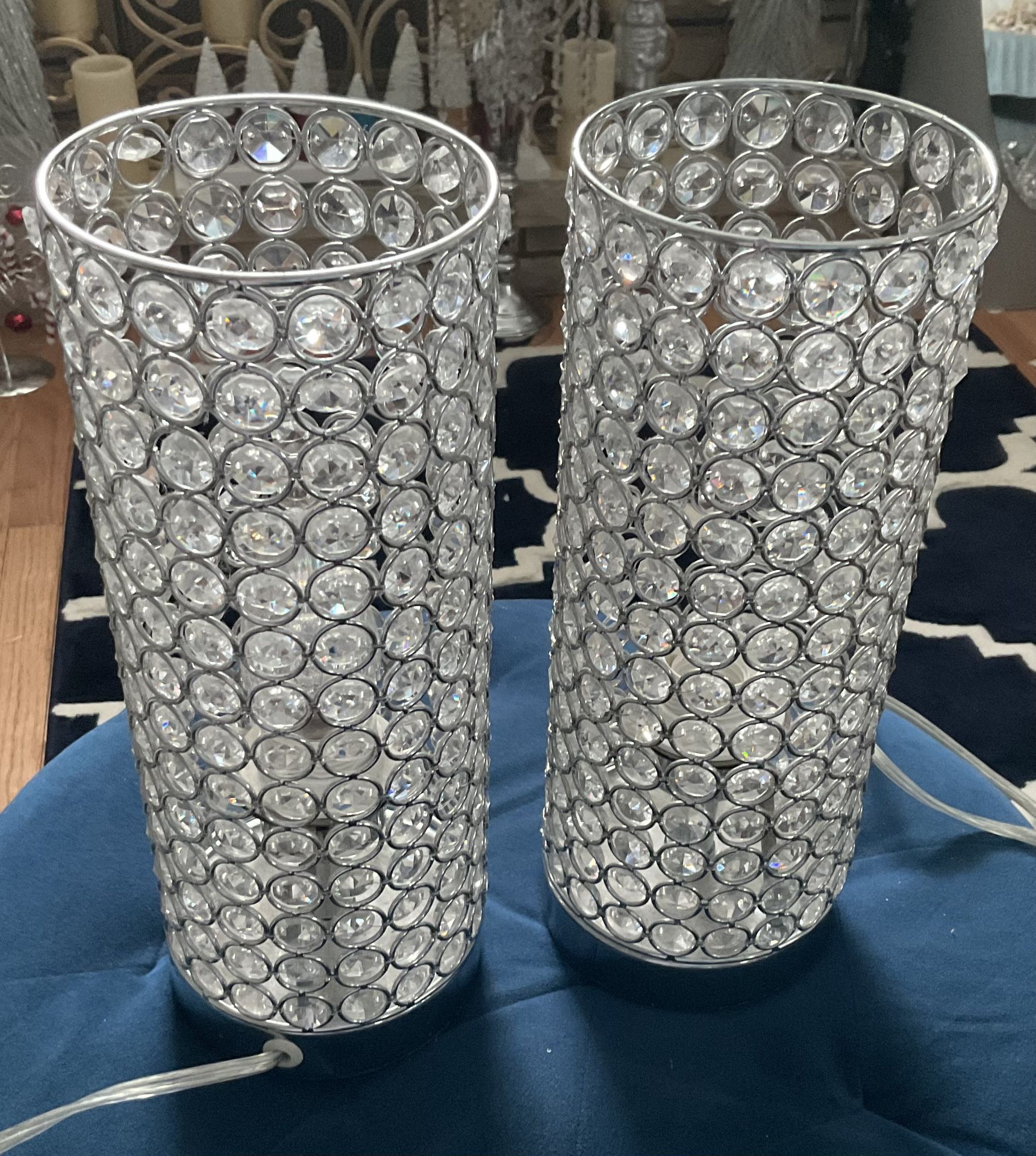 Set Of Bling Lamps-12 Inches Tall—works