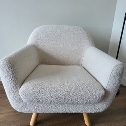 Ivory Boucle Armchair (Article)