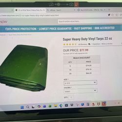 6’ X 8’ Super Heavy Duty Vinyl Tarp 22oz 