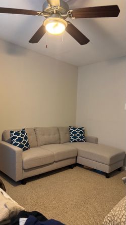 Beige Sectional Sofa with Chaise