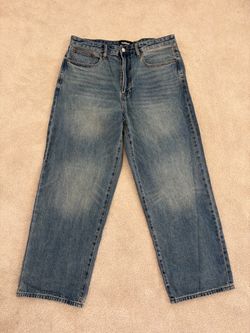 Wide Leg Light Wash Baggy Jeans