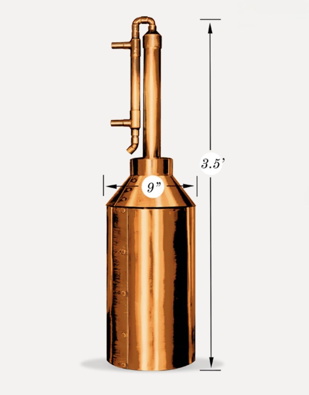 Copper Moonshine Pot Still Kit, 5 Gallon - Clawhammer Supply