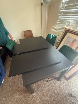 Ikea dining table and six chairs