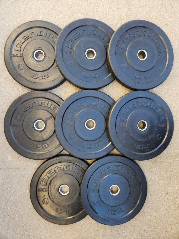 Pendlay Used Bumper Plate Pairs 15s and 25s
