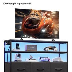 Brand New 6 Drawer Dresser With Plugs & LED Lights