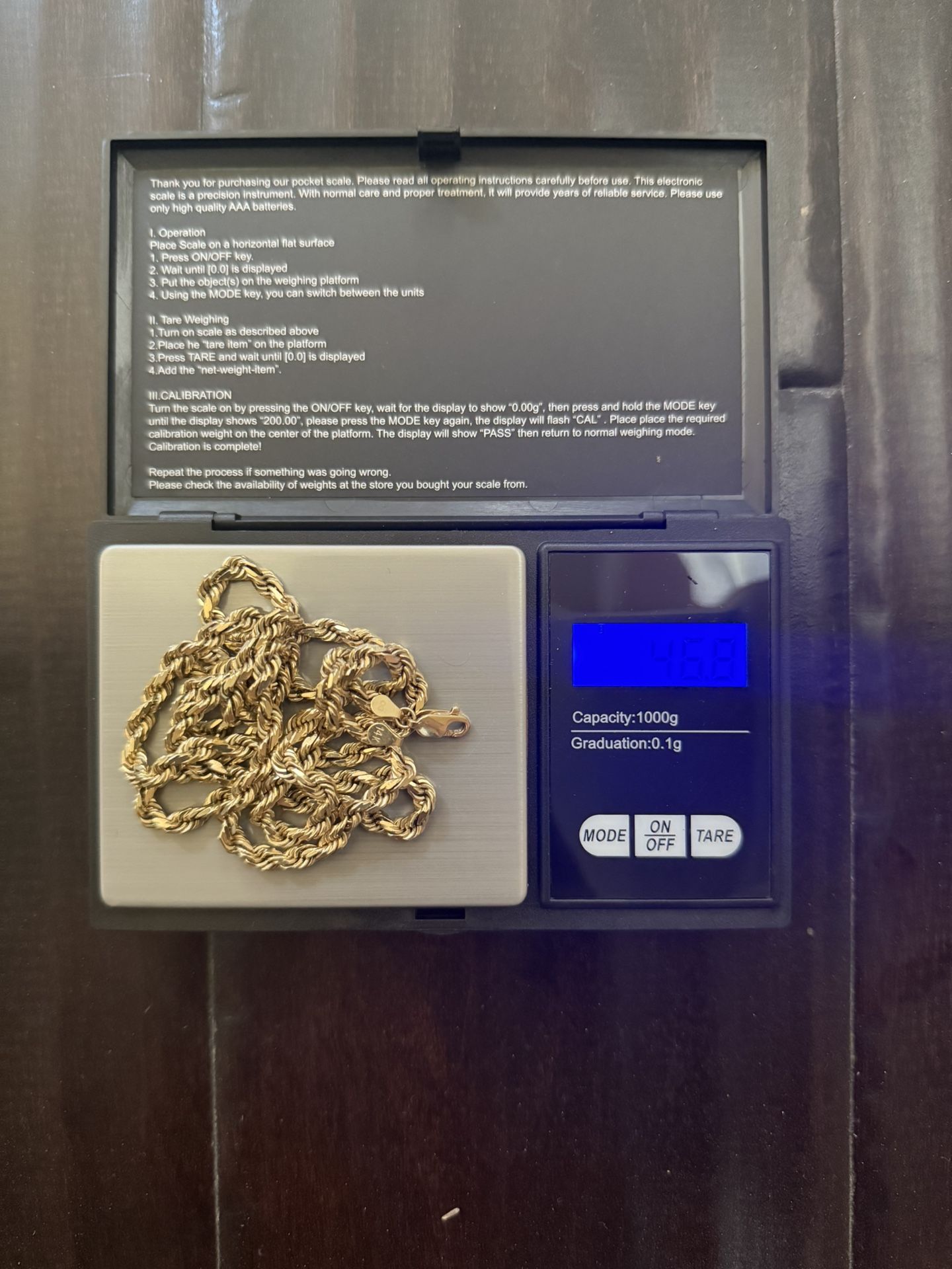 Solid Gold 14K ~4mm Rope Chain