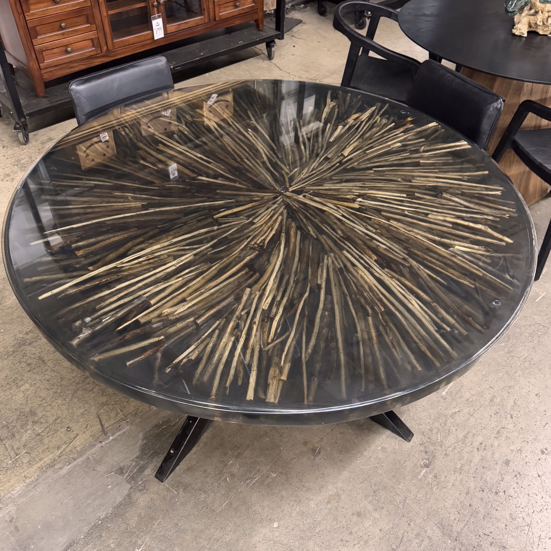 SALE! Round Sea Wood and Resin Dining Table