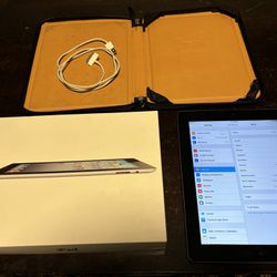 iPad 2 - 32GB WiFi With Box, Cord And Leather Case
