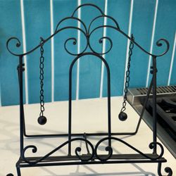 Metal cookbook stand with weights