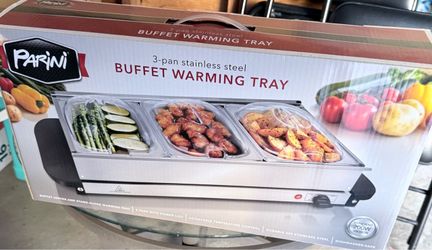 3 Pan stainless steel food warmer