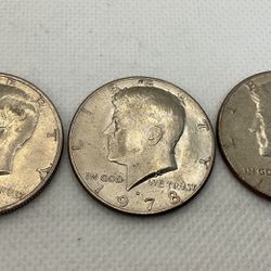 3 KENNEDY HALF DOLLARS   1977, 1978 And 1985
