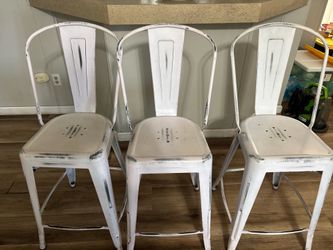 Distressed white Barstools