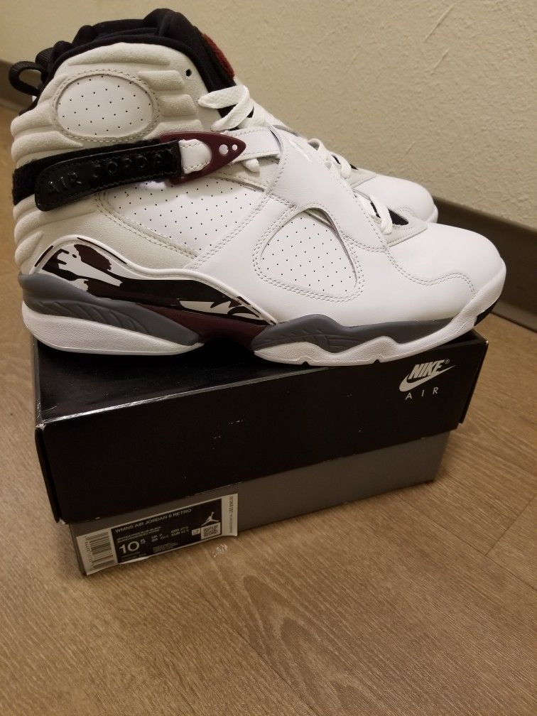 Jordan 8 Burgundy, Jordans, Jordan, Retro Jordan's, Size 9 Mens, Air Jordan 8, Retro Jordan 8, Jordan 8 Burgundy 