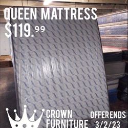 Queen Mattress (Offer Ends 2/3/23)
