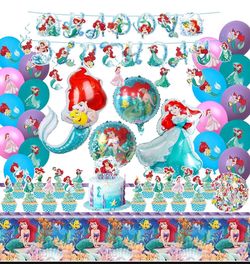 Disney Ariel Little Mermaid Birthday Party Decorations Balloons Set
