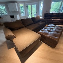 Sectional Couch.  Chocolate Brown Microfiber 
