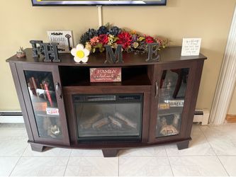 59” Curved Electric Fireplace TV Stand