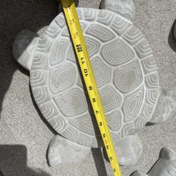 Cement, Steppingstones, Turtles, And Flowers