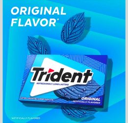 Trident Original Flavor Sugar Free Gum 12 packs of 14 pieces