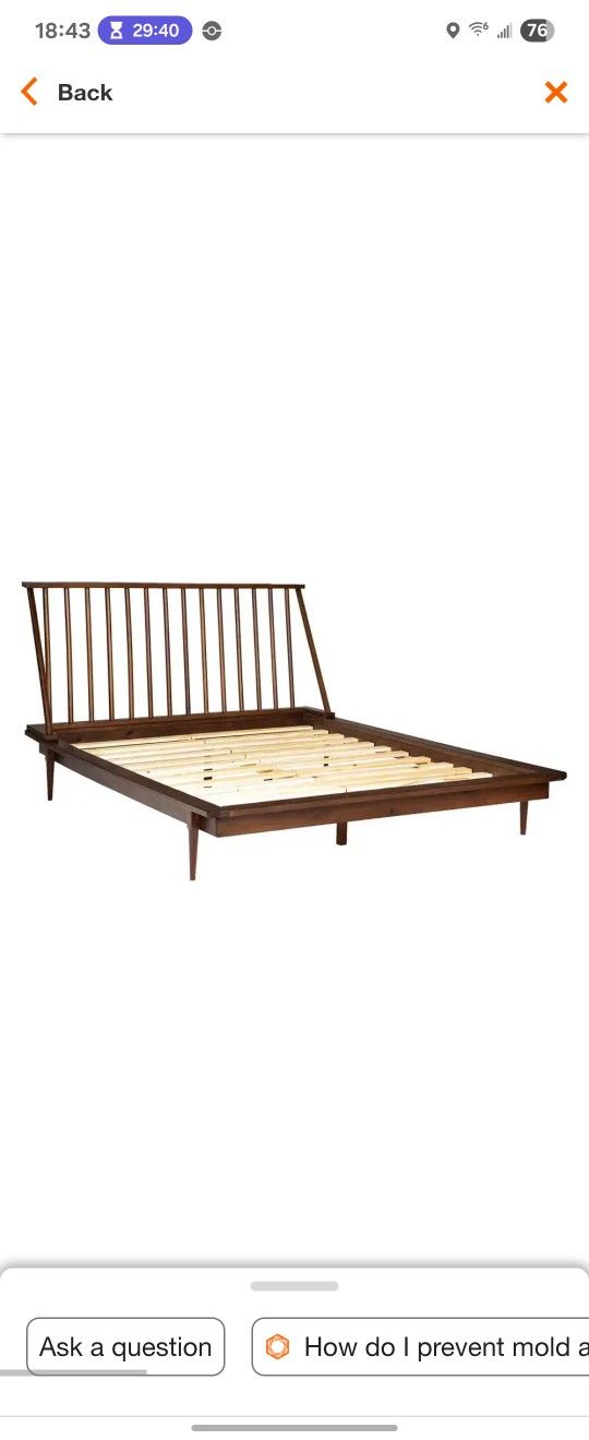 Queen Size Spindle Bed Frame with Mattress