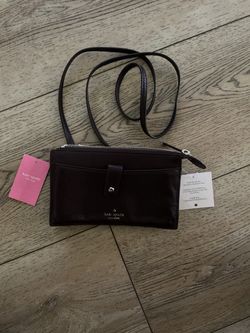 Brand New Kate Spade New York Black Leather Crossbody Bag