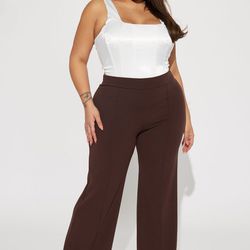Cato High Waisted Plus Size Dress Pants | Crepe In Chocolate | 22/24W