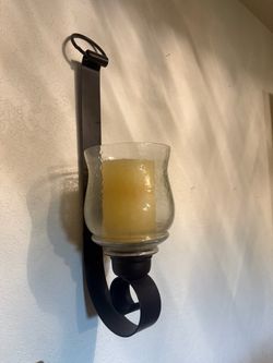 Wall Sconce Candle Holder with Glass Hurricane