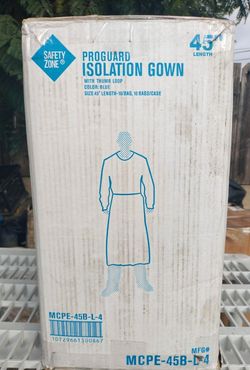 SafetyZone ProGaurd Isolation Gowns w/ Thumb-Loops, 4-mil (Blue) (100ct) 