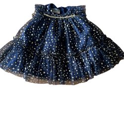 Pippa & Julie Blue & Gold Star Net Dress & Bottoms Retail 6-9 Months.  Comes from a pet and smoke free household  Beautiful dress gorgeous it has tull