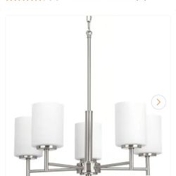 Five light chandelier with two island lights