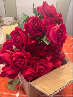 Artificial red roses – 50 pieces. Brand new, beautiful 24” long stem.