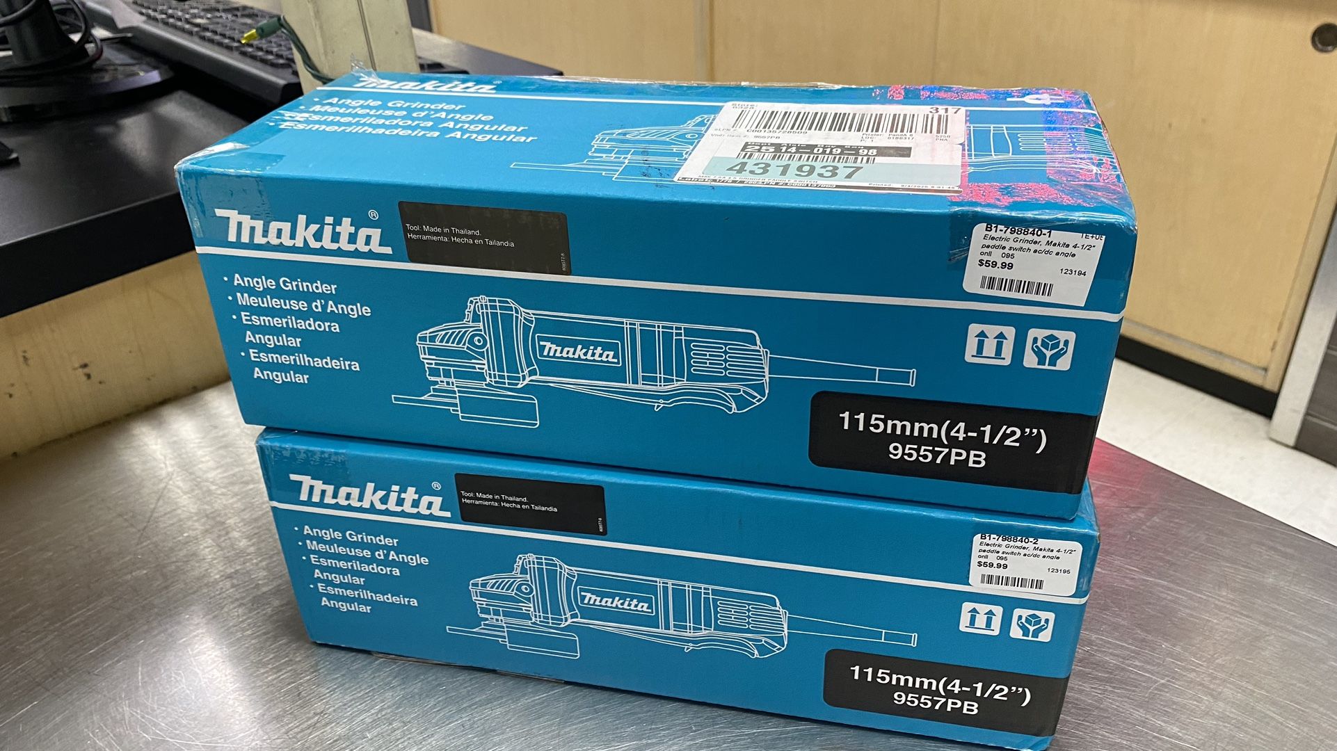 Brand New Makita Angle Grinder 115mm (4-1/2”) 9557PB
